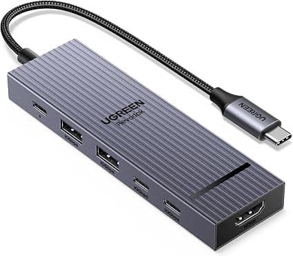UGREEN Revodok Pro 106 Hub USB C 3.2 Gen 2 10Gbps Multipuerto | Adaptador Tipo C HDMI 4K 60Hz, PD 100W, 4 Puertos USB 2A2C